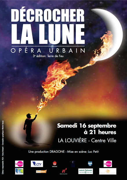 Affiche pour spectacle - décrocher la Lune, La Louvière 2006, Production Franco Dragone