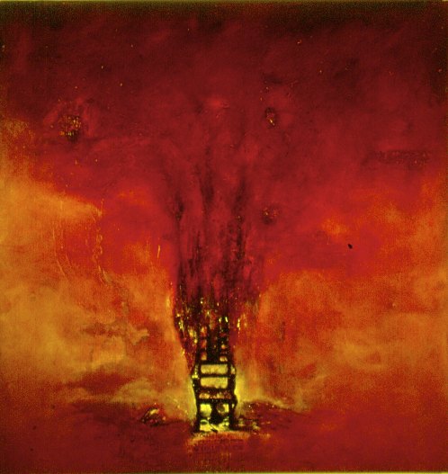 The Chair, huile et os sue toile, 120 x 128cm. 