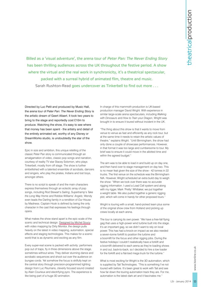 Peter Pan pages in Lightsound