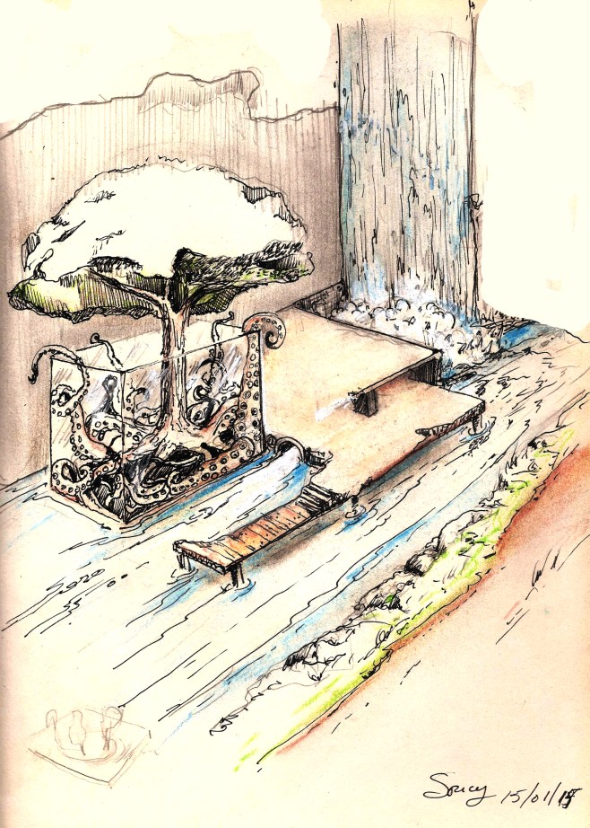 Scenography sketch studies tree house  - 2015 1